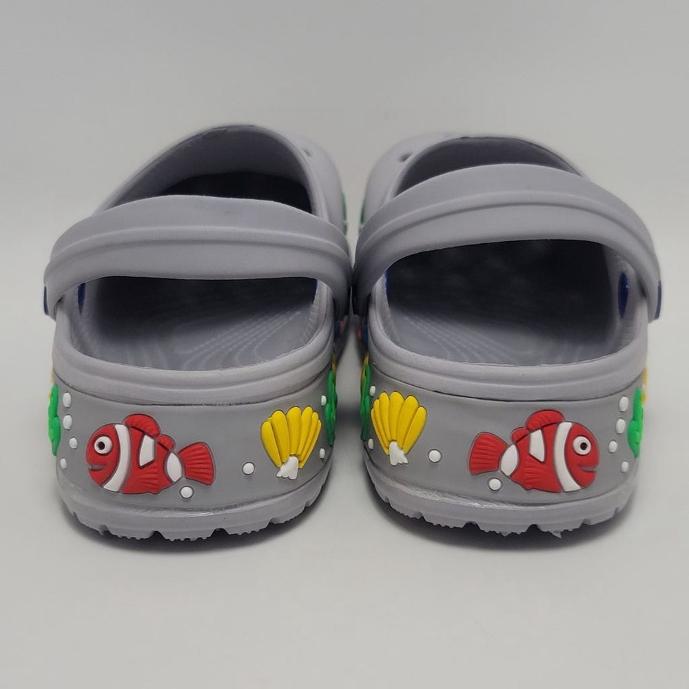 Kids Clogs Slide Garden Shoes Shark Cartoon Slip On Slippers Size 34 Lightweight - Picture 5 of 13